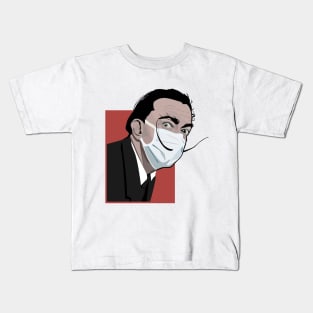 Dali with a mask (red) Kids T-Shirt